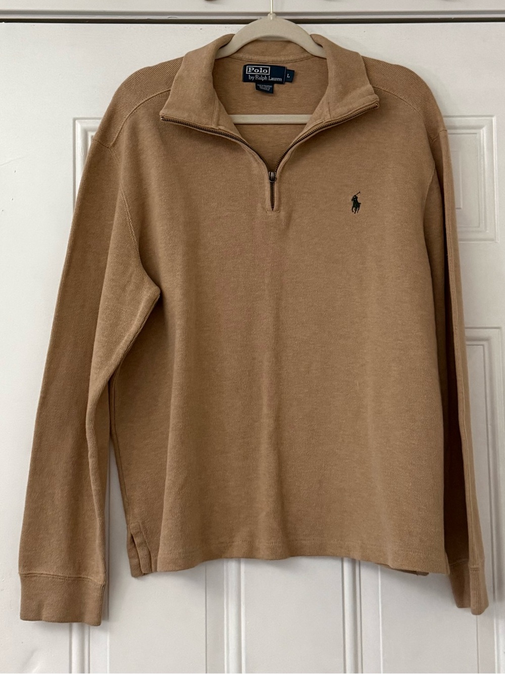 Vintage Polo by Ralph Lauren Men's Quarter-Zip Sweater - Tan